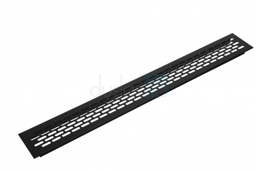 Решетка вентиляционная 484х60 мм, материал - алюминий, цвет - черный