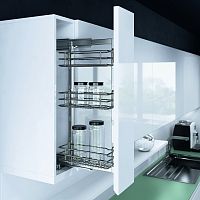 Бутылочница TOP SIDE SAPHIR с доводчиком, рама 650 мм, ширина фасада 150 мм, левая, хром