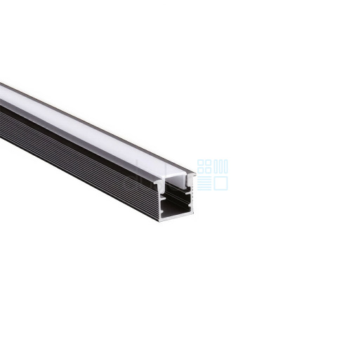 Комплект из алюминиевого профиля и рассеивателя DLIGHT RUT, врезной, длина 3000 мм, антрацит/белый