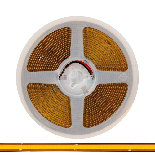 Светодиодная лента DLIGHT COB, ширина 8 мм, длина 5000 мм, 528 led/м, 12 V, 13 W/м, теплый (3000K)