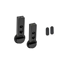 Комплект держателей с заглушками для круглой штанги RAIN, крепление к полке или к боковине, антрацит