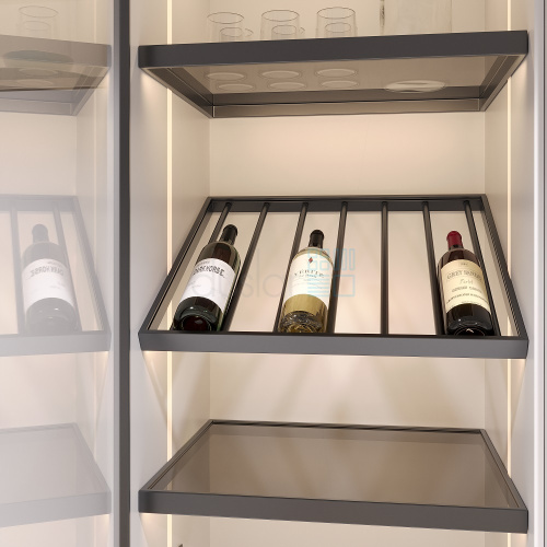 Полка WINERY для бутылок с подсветкой, ширина 567 мм, глубина 497 мм, антрацит