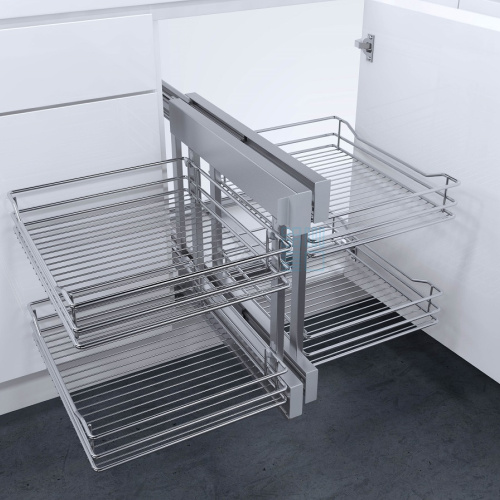 волшебный уголок cor flex classic, распашной фасад 450 мм, хром Волшебный уголок COR FLEX CLASSIC, распашной фасад 450 мм, хром