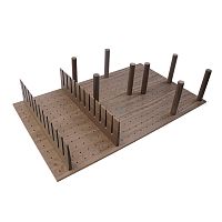 Деревянный органайзер WOODLINE с держателем для посуды, ширина фасада 900 мм, 782x472х180 мм, орех