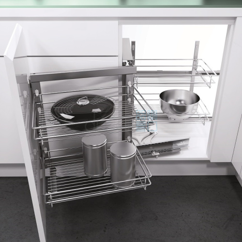 волшебный уголок classic, выдвижной фасад 400-450 мм, левый, хром Волшебный уголок CLASSIC, выдвижной фасад 400-450 мм, левый, хром