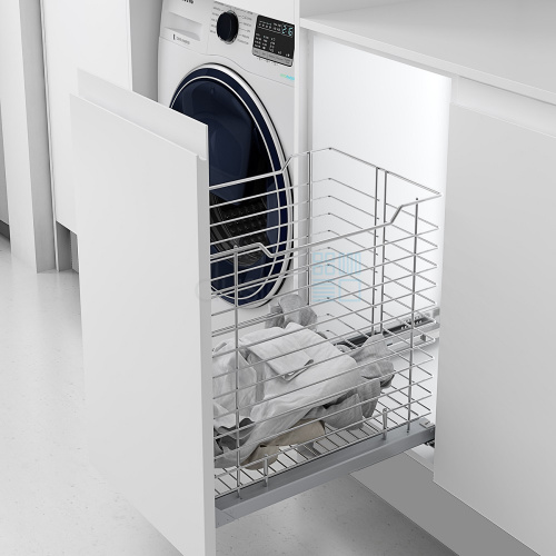 корзина rubi для хранения белья 95 л, выдвижной фасад 600 мм, хром Корзина RUBI для хранения белья 95 л, выдвижной фасад 600 мм, хром