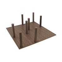 Деревянный органайзер WOODLINE для посуды, ширина фасада 600 мм, 524x472х180 мм, орех