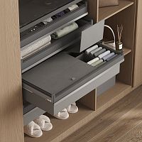 Выдвижной ящик MATRIX с крышкой, ширина 864-868 мм, высота 210 мм, антрацит