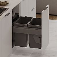 Система сортировки NIGHT 48 л, выдвижной фасад 400 мм, антрацит