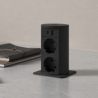 Розетка VERSALIFT USB, врезная, черный