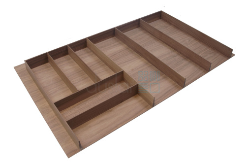 Деревянный лоток WoodLine для столовых приборов, на ширину 900 мм, размер - 785x459х49 мм, орех