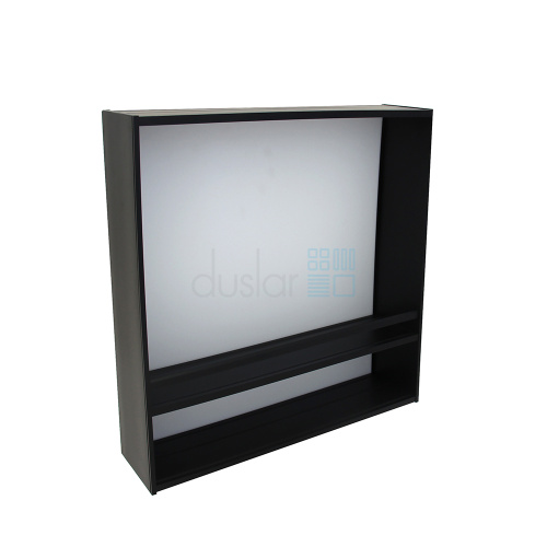 уцененная полка с подсветкой и рейлингом, ширина 600 мм, черный УЦЕНЕННАЯ полка с подсветкой и рейлингом, ширина 600 мм, черный