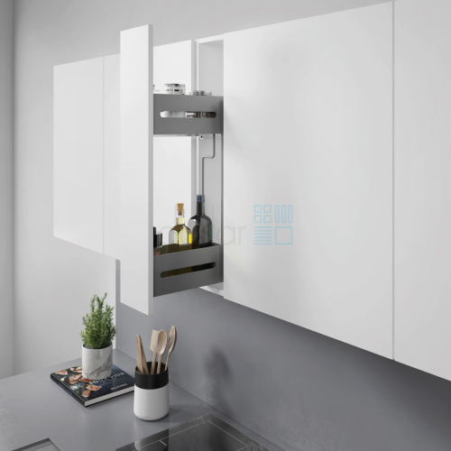 Бутылочница SILVIA в верхнюю секцию, выдвижной фасад 150 мм, антрацит