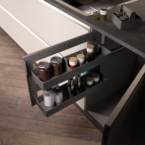 УЦЕНЕННАЯ система FLATLINE NOVA, распашной фасад от 200 мм, антрацит