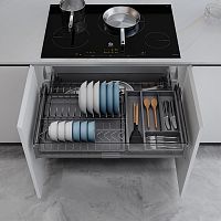 Сушка MATRIX с лотком, распашной фасад 600 мм, антрацит