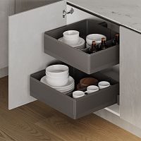 Корзина TITAN, 2 шт., распашной фасад 600 мм, высота 154.5 мм, антрацит