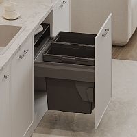 Система сортировки NIGHT 56 л, выдвижной фасад 600 мм, антрацит