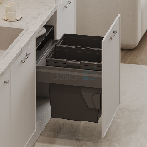 система сортировки night 56 л, выдвижной фасад 600 мм, антрацит Система сортировки NIGHT 56 л, выдвижной фасад 600 мм, антрацит