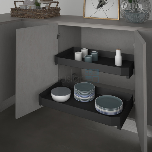 корзина level pro, распашной фасад 500 мм, антрацит Корзина LEVEL PRO, распашной фасад 500 мм, антрацит