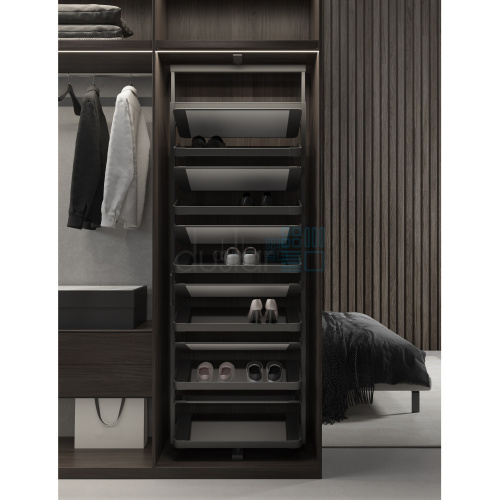 УЦЕНЕННАЯ поворотная обувница GRAND ULTRA с 6-ю полками, ширина 710 мм, высота 1120-1370мм, антрацит