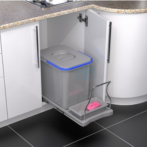 УЦЕНЕННОЕ мусорное ведро PATTY 15 л, распашной фасад 300 мм, серый