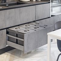 УЦЕНЕННАЯ система сортировки JAZZ 51.5 л, 6 ведер, выдвижной фасад 900 мм, антрацит