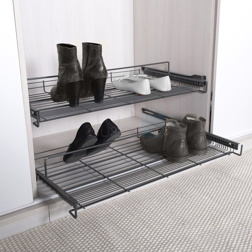 уцененная выдвижная обувница helena, ширина 568 мм, антрацит УЦЕНЕННАЯ выдвижная обувница HELENA, ширина 568 мм, антрацит